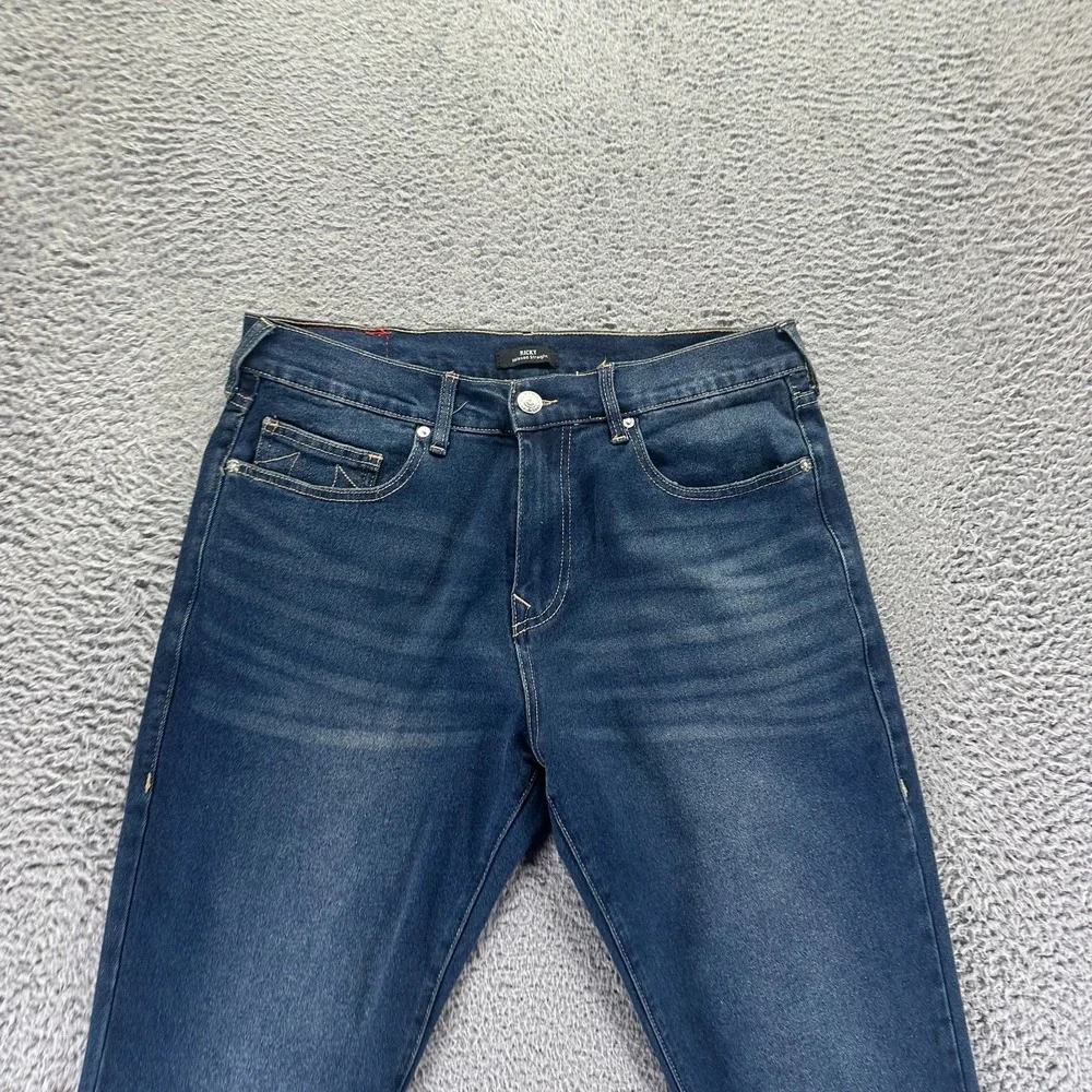 True Religion Ricky Jeans Men's 34x34 Blue Cotton Denim Straight Relaxed Faded